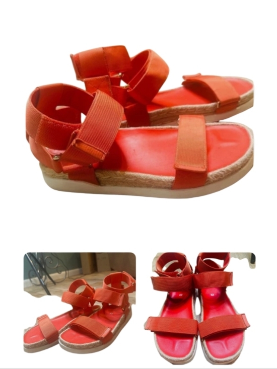 Silent D Shoes - Silent D Women's Red Orange Strappy Platform Sandals.